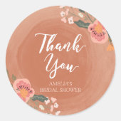 フローラ素朴ブライダルシャワーサンキューラウンド ラウンドシール (正面)
