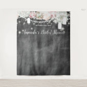 フローラ素朴ブライダルシャワーフォトブース背景 タペストリー (正面)