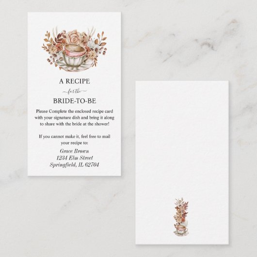 フローラ素朴ブライダルティーエンクロージャカード エンクロージャーカード (正面/裏面)