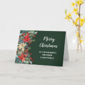 フローラ素朴ブラザーと家族メリークリスマス カード (黄色い花)