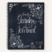 フローラ素朴ブラックチャックボードガーデンジャーナル ノートブック (正面)