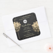 フローラ素朴ブラックツリー樹皮製品ラベルのロゴ スクエアシール (封筒)