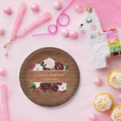 フローラ素朴ブルゴーニュと赤面結婚ズ ペーパープレート (パーティー)