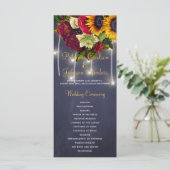 フローラ素朴ブルゴーニュの黒板の結婚式 プログラム (スタンド正面)