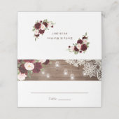 フローラ素朴ブルゴーニュウッドレースラ結婚イト プレイスカード (外部開封)