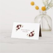 フローラ素朴ブルゴーニュウッドレースラ結婚イト プレイスカード (裏面)