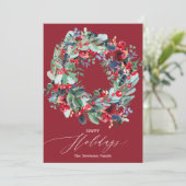 フローラ素朴ブルゴーニュリースハッピー シーズンカード (スタンド正面)