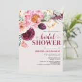 フローラ素朴ブルゴーニュ植物学ブライダルシャワー 招待状 (スタンド正面)