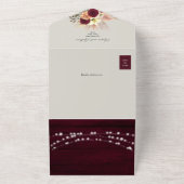 フローラ素朴ブルゴーニュ秋の結婚式 オールインワン招待状 (外側)