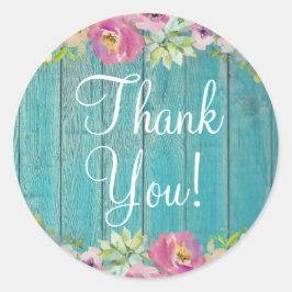 フローラ素朴ブルーウッド赤ちゃんシャワー ラウンドシール