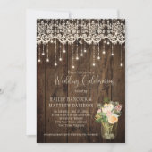 フローラ素朴ブーケメイスンジャールレースライト | 招待状 (正面)