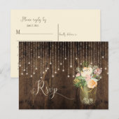 フローラ素朴ブーケメイソンジャールライトRSVP | インビテーションポストカード (正面/裏面)