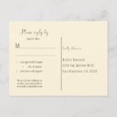 フローラ素朴ブーケメイソンジャールライトRSVP | インビテーションポストカード (裏面)