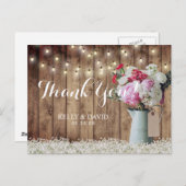 フローラ素朴ブーケ&ストリングライト ポストカード (正面/裏面)