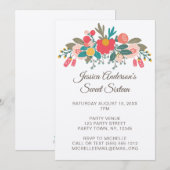 フローラ素朴ブーケSweet sixteen 招待状 (正面/裏面)