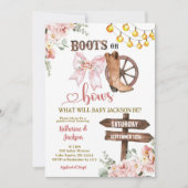 フローラ素朴ブーツまたは弓ジェンダーの明かす 招待状 (正面)