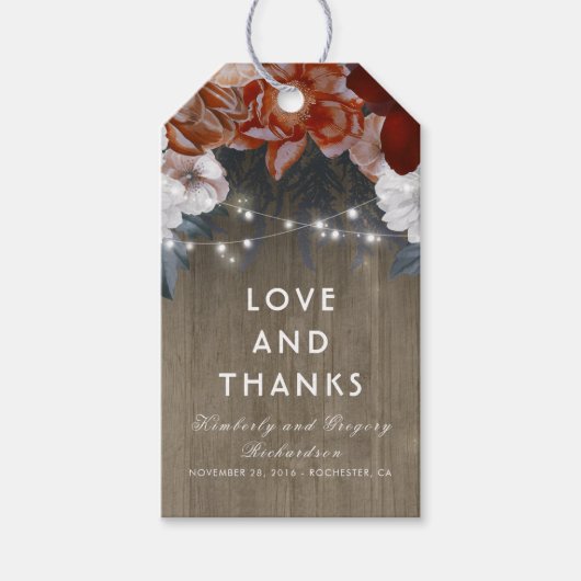 フローラ素朴プラムとブルゴーニュ結婚ーの ギフトタグ (正面)