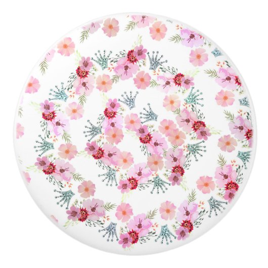 フローラ素朴プリンセスガールズベッドルームシャビーシック セラミックノブ (正面)