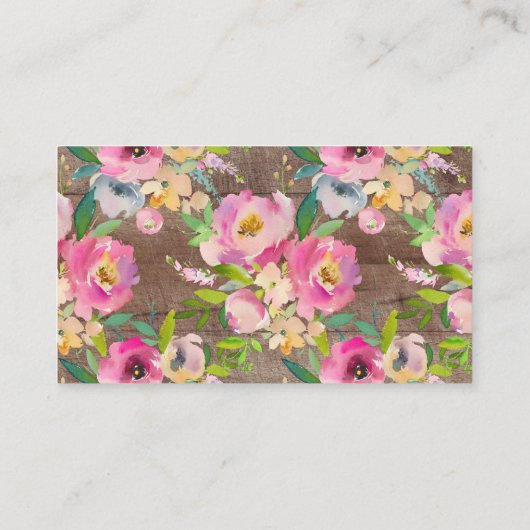 フローラ素朴ベビーシャワーおむつラッフルチケット エンクロージャーカード (裏面)