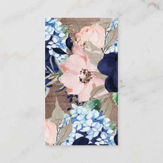 フローラ素朴ベビーシャワーおむつラッフルチケット エンクロージャーカード (裏面)