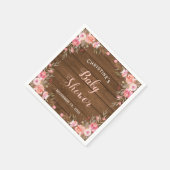 フローラ素朴ベビーシャワーガールカントリーシック紙 スタンダードカクテルナプキン (角)