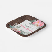 フローラ素朴ベビーシャワープレートスクエア ペーパープレート (傾斜あり)