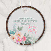 フローラ素朴ベビーシャワーラウンドパーティーフェイスラベル フェイバータグ (正面)