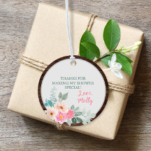 フローラ素朴ベビーシャワーラウンドパーティーフェイスラベル