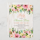 フローラ素朴ベビーシャワー招待状 招待状 (正面/裏面)