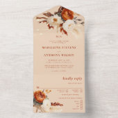 フローラ素朴ボタニカルパンパ秋ボホ結婚ズ オールインワン招待状 (内側)