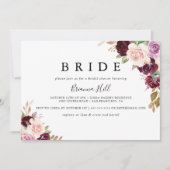 フローラ素朴ボタニカルブライドブライダルシャワー 招待状 (正面)