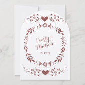 フローラ素朴ボヘミアンボホフォークアー結婚ト 招待状 (裏面)