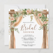フローラ素朴ボホウッドアーチブライダルシャワー 招待状 (正面)