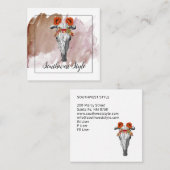 フローラ素朴ボホカウースカル&ウォーター自然カラー スクエア名刺 (正面/裏面)