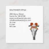 フローラ素朴ボホカウースカル&ウォーター自然カラー スクエア名刺 (裏面)