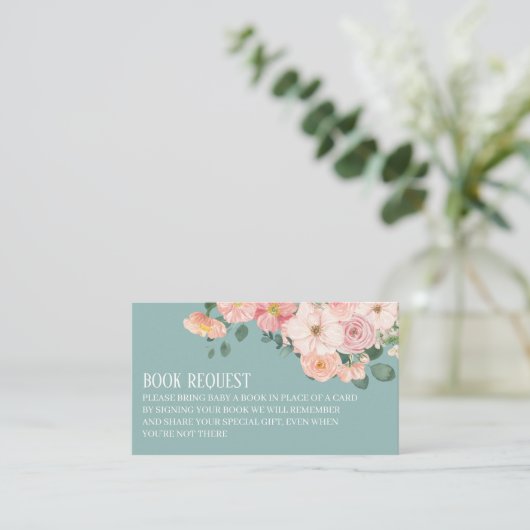 フローラ素朴ボホシック赤ちゃんシャワー予約リクエスト エンクロージャーカード (スタンド正面)