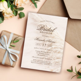 フローラ素朴ボホパンパスグラスブライダルシャワー 招待状