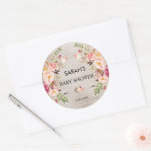 フローラ素朴ボホベイビーシャワーシール ラウンドシール (封筒)