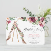 フローラ素朴ボホボヘミアンテペイ誕生日パーティー 招待状 (スタンド正面)