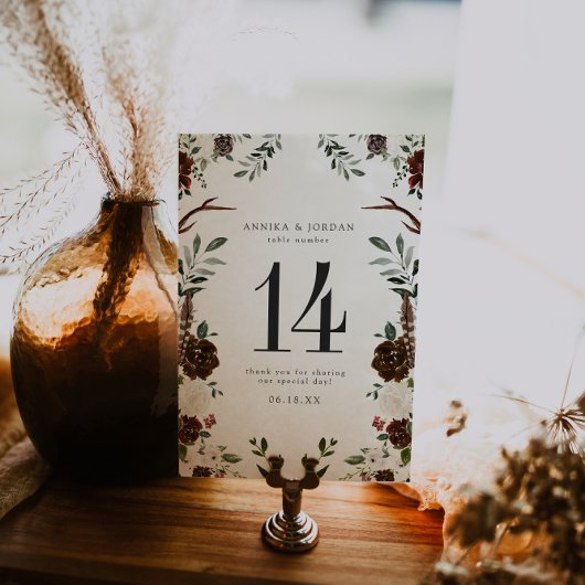 フローラ素朴ボホ植物表ナンバーカード テーブルナンバー