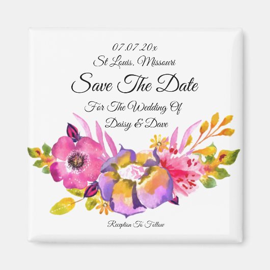 フローラ素朴マグネットの招待を保存 マグネット (正面)