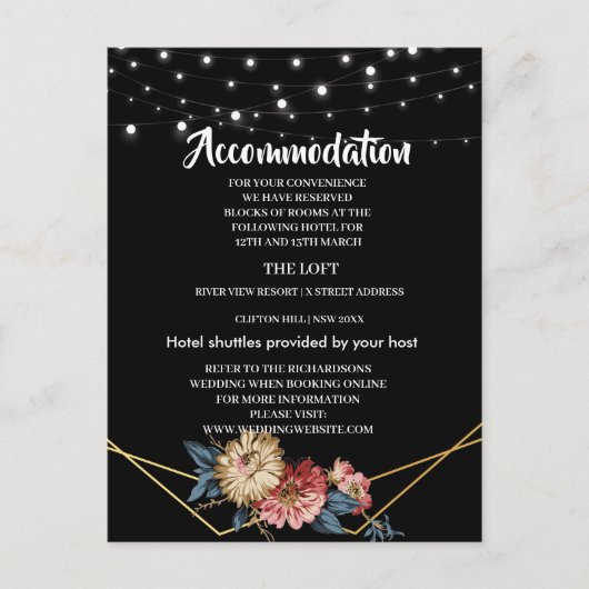 フローラ素朴マグノリアストリングライトアコモデーション 案内ポストカード (正面)