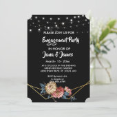 フローラ素朴マグノリアString Lights婚約 招待状 (スタンド正面)