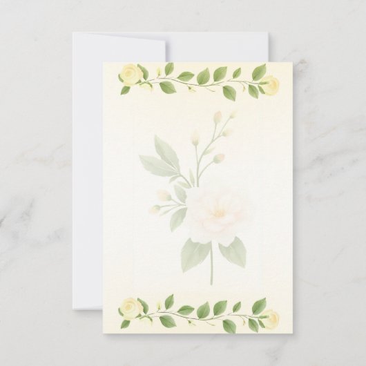 フローラ素朴ミニマル結婚式の日付の保存 セーブザデート (裏面)