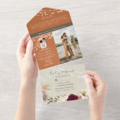 フローラ素朴メイスン結婚ジャー オールインワン招待状 (貼ってはがせる)