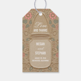 フローラ素朴メイスン結婚ジャー ギフトタグ