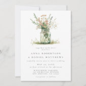 フローラ素朴メイスン結婚ジャー 招待状 (正面)