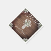 フローラ素朴メイソンの瓶とストリングラ結婚イツ スタンダードカクテルナプキン (角)