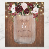 フローラ素朴メイソンの瓶の弦のラ結婚イト ワインラベル (シングルラベル)