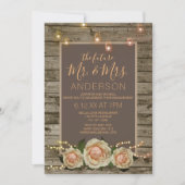 フローラ素朴メイソンのJAR文字列ライト婚約 招待状 (正面)